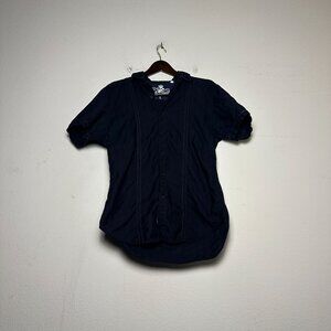 Y2K Guess Indie Button Up Casual Shirt Men L Black Goth Punk Streetwear Preppy